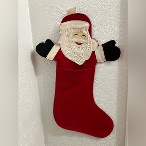 Vintage Santa Claus Stocking Made of Felt with Beautiful Detailing NWT